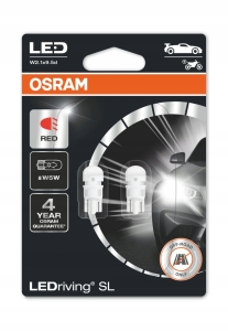 OSRAM ŻARÓWKA LED PREMIUM W5W 2825DRP-02B CZERWONE