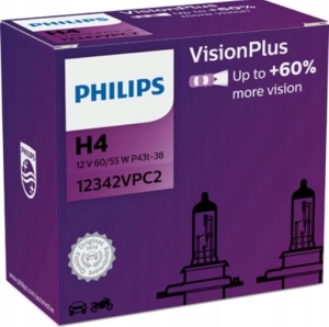2X SZTUKI ŻARÓWKA H4 PHILIPS VISIONPLUS +60% KPL