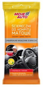 MOJE AUTO ŚCIERECZKI DO KOKPITU MATOWE CYTRYNA 24X