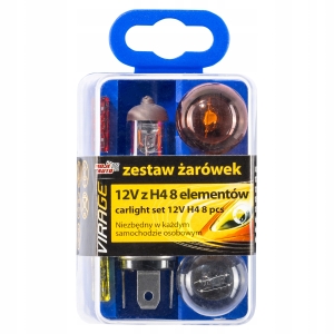 MOJE AUTO ZESTAW ŻARÓWEK 12V Z H4 8 ELEMENTÓW