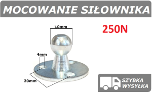 MOCOWANIE KULOWE, OKRĄGŁE SIŁOWNIKA KLAPY do 250N