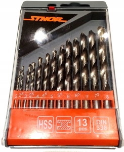STHOR ZESTAW WIERTEŁ KPL WIERTŁA 2-8 MM 13 SZTUK