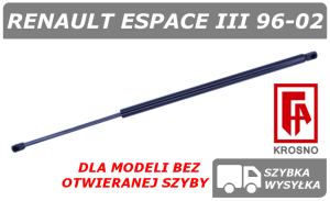 RENAULT ESPACE III SIŁOWNIK KLAPY BAGAŻNIKA BEZ OTWIERANEJ SZYBY - KROSNO