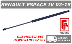 RENAULT ESPACE IV SIŁOWNIK KLAPY BAGAŻNIKA BEZ OTWIERANEJ SZYBY - KROSNO