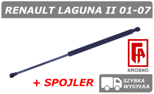 RENAULT LAGUNA II SIŁOWNIK KLAPY BAGAŻNIKA HATCHBACK + SPOJLER - KROSNO