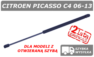 CITROEN C4 PICASSO SIŁOWNIK KLAPY BAGAŻNIKA Z OTWIERANYM OKNEM - POLCAR