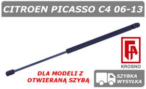 CITROEN C4 PICASSO SIŁOWNIK KLAPY BAGAŻNIKA Z OTWIERANYM OKNEM - KROSNO