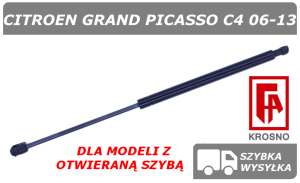CITROEN C4 GRAND PICASSO SIŁOWNIK KLAPY BAGAŻNIKA Z OTWIERANYM OKNEM - KROSNO