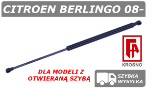 CITROEN BERLINGO II (B9) SIŁOWNIK KLAPY BAGAŻNIKA Z OTWIERANĄ SZYBĄ - KROSNO